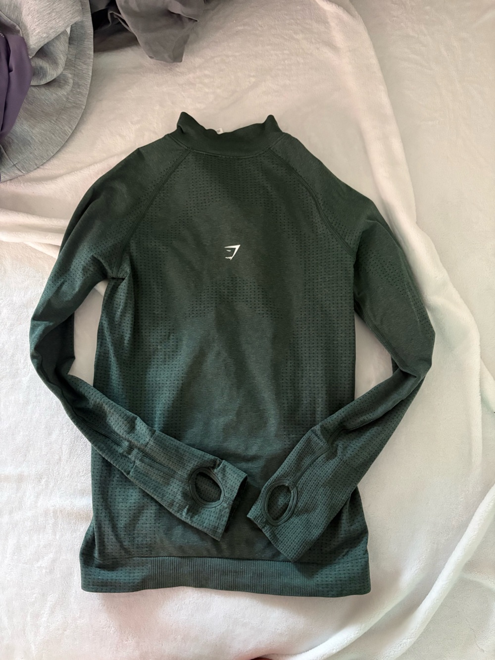 Gymshark Women's Dark Forest Green Long-Sleeve Pullover